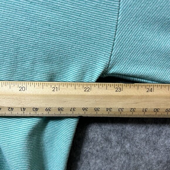 Lands End Long Sleeve Mock Neck Top Womens Large Stripe Layering Thumbhole - Picture 2 of 8